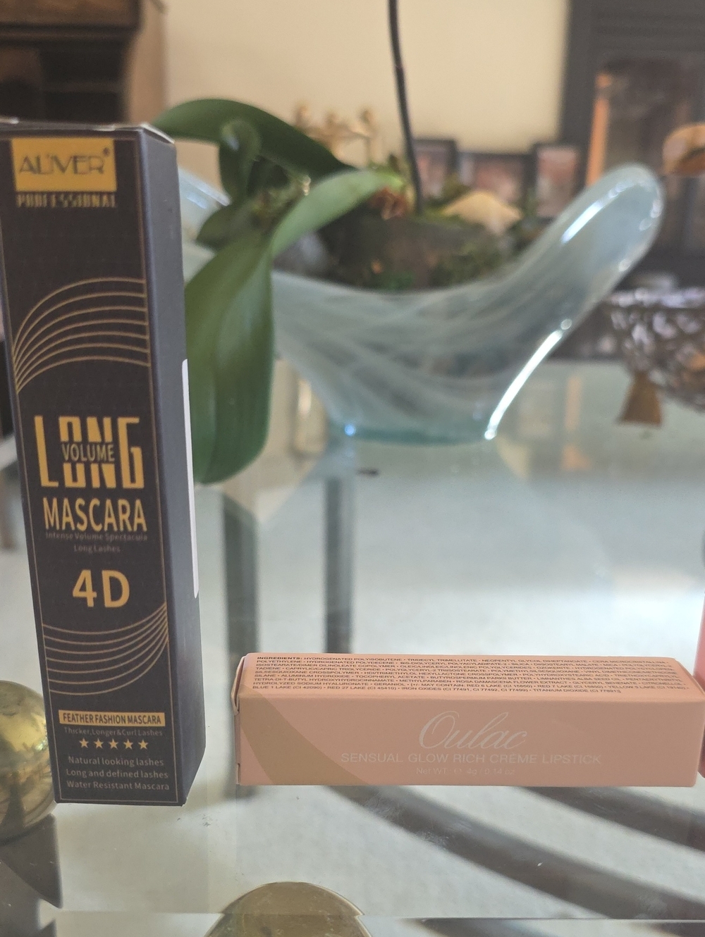 Oulac Cosmetics Sensual Glow Rich Creme Lipstick Bare & 4d Mascara Bundle
